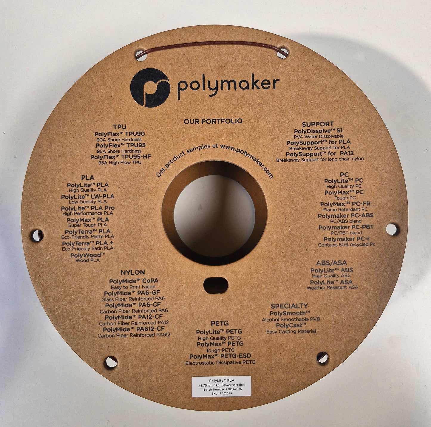 Polymaker Galaxy Dark Red PAO2015 Filamentrolle