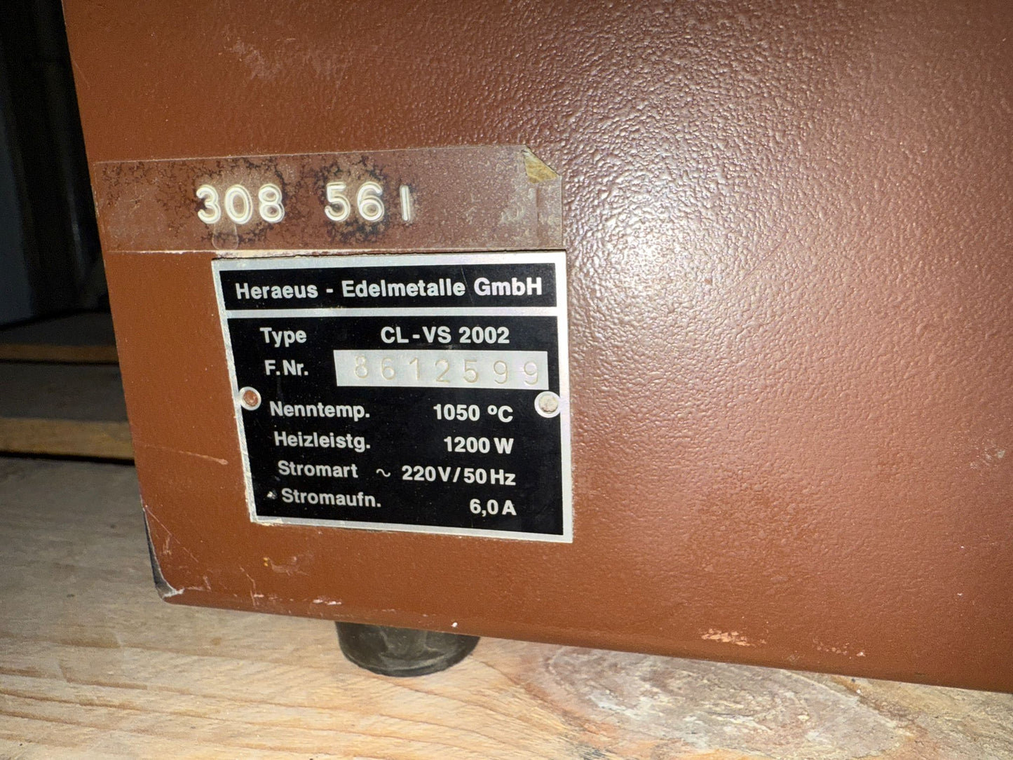 Laborofen Heraeus CL-VS 2002 – bis 1050 °C